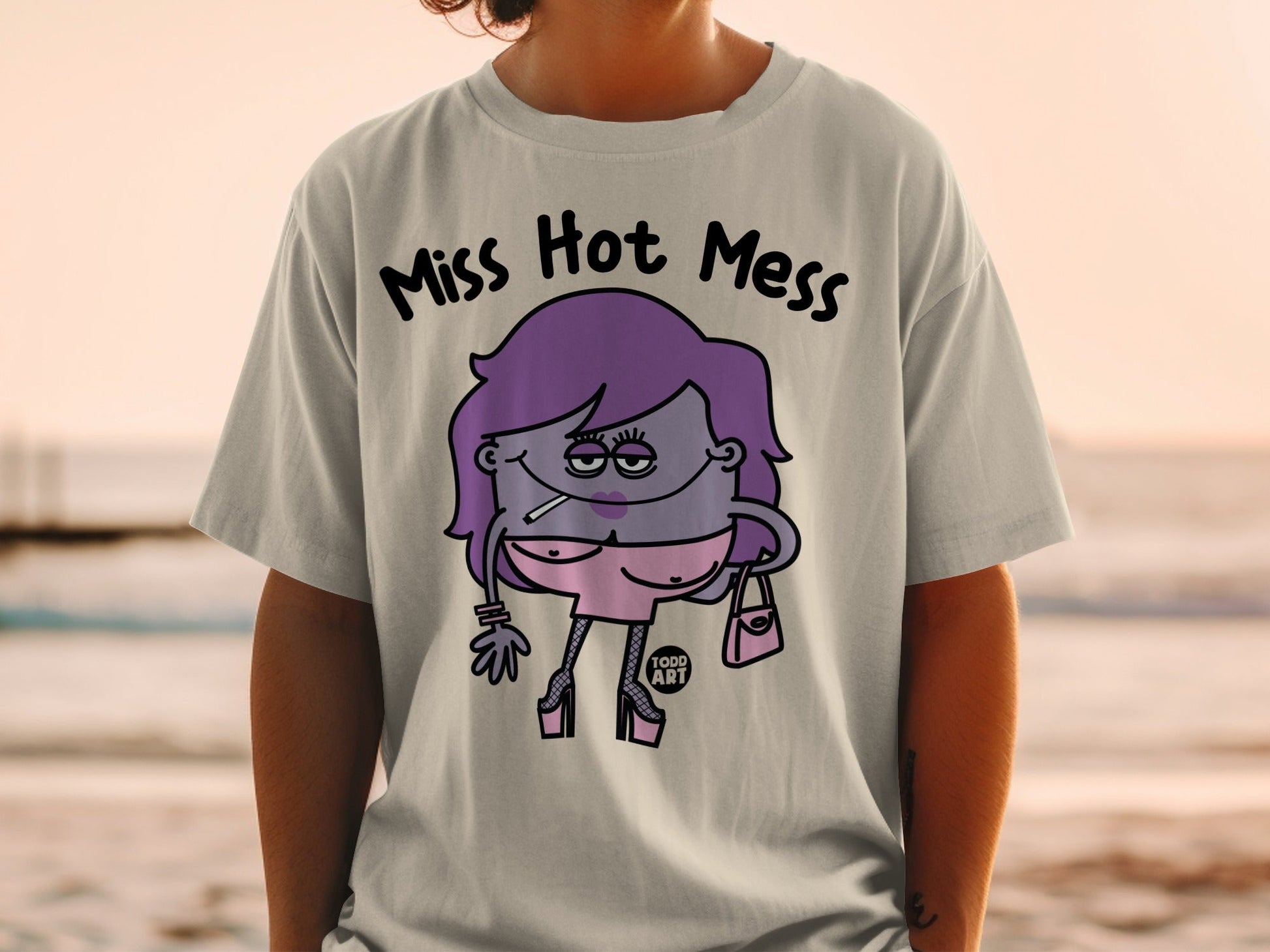 Miss Hot Mess Cartoon Character Graphic T-Shirt