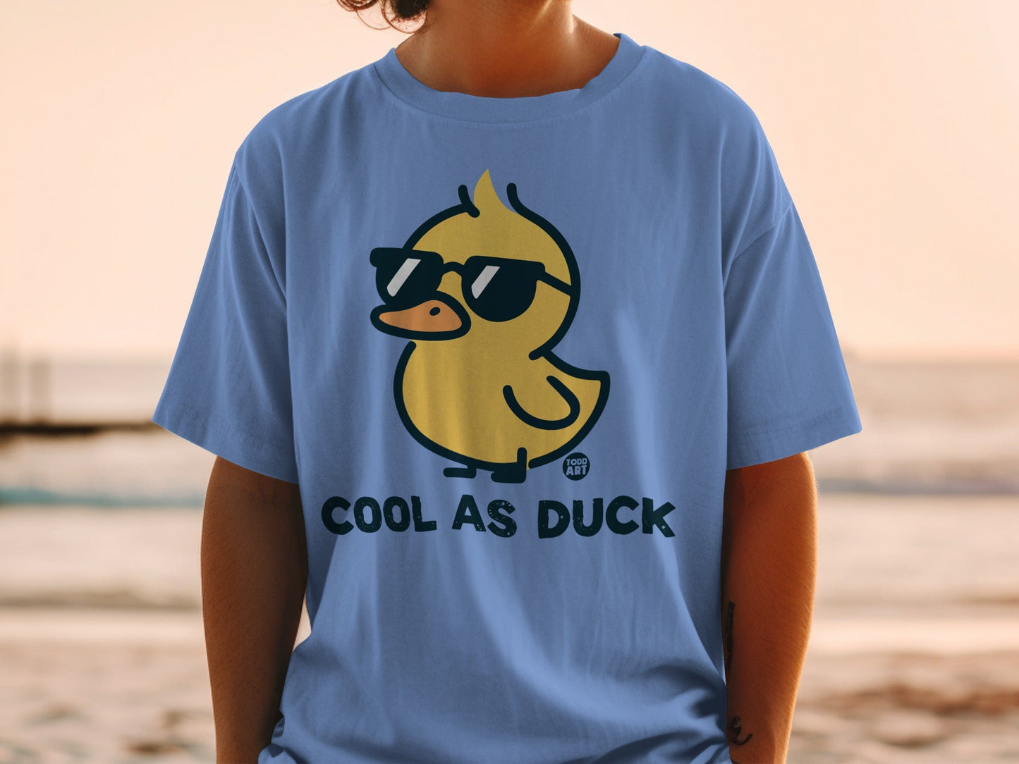 Cool As Duck Sunglasses Wearing Yellow Duck T-shirt