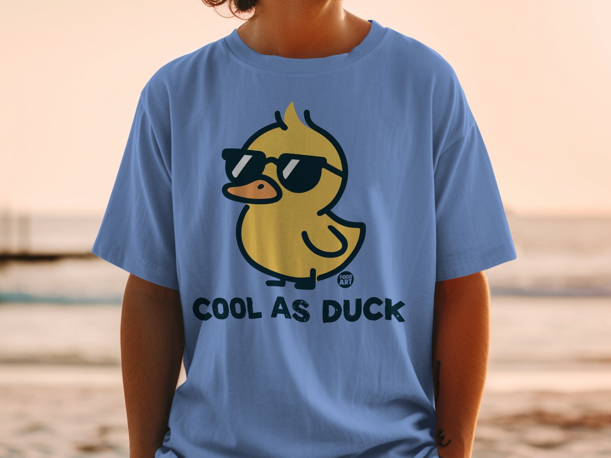 Cool As Duck Sunglasses Wearing Yellow Duck T-shirt