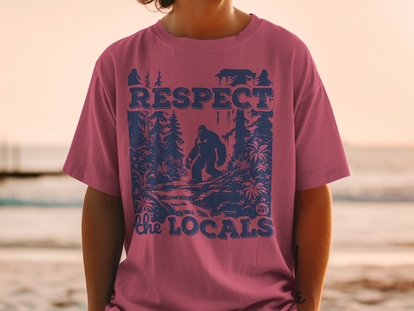 Respect the Locals Bigfoot Graphic Tee Shirt