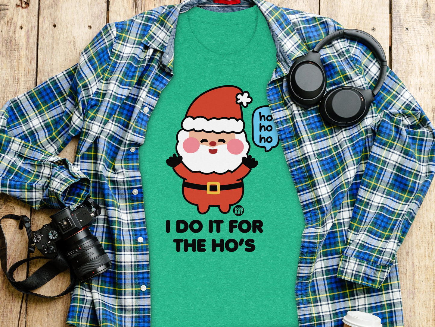 Santa Claus I Do It For The Ho's Funny Holiday Shirt