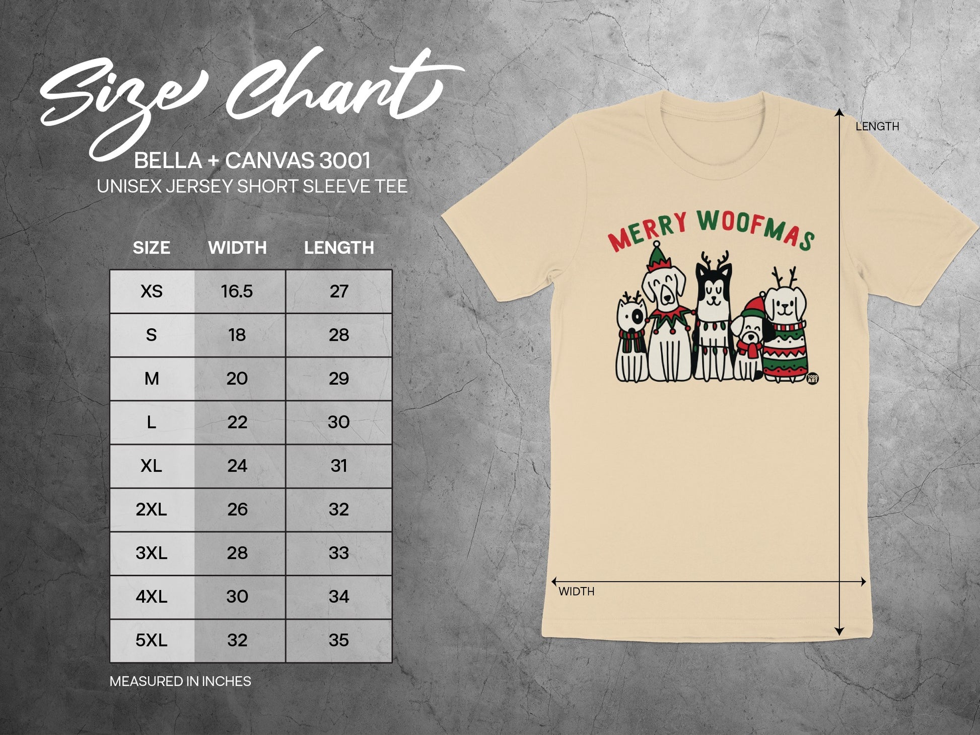Festive Merry Woofmas Graphic Unisex Jersey Short Sleeve Tee