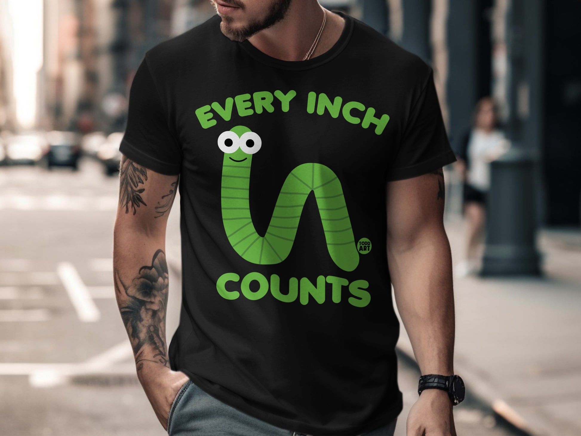 Every Inch Counts Graphic Design T-shirt