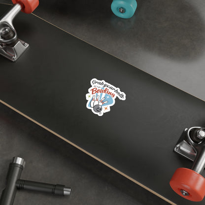 Grab Your Balls Let's Go Bowling Cute Graphic Design sticker