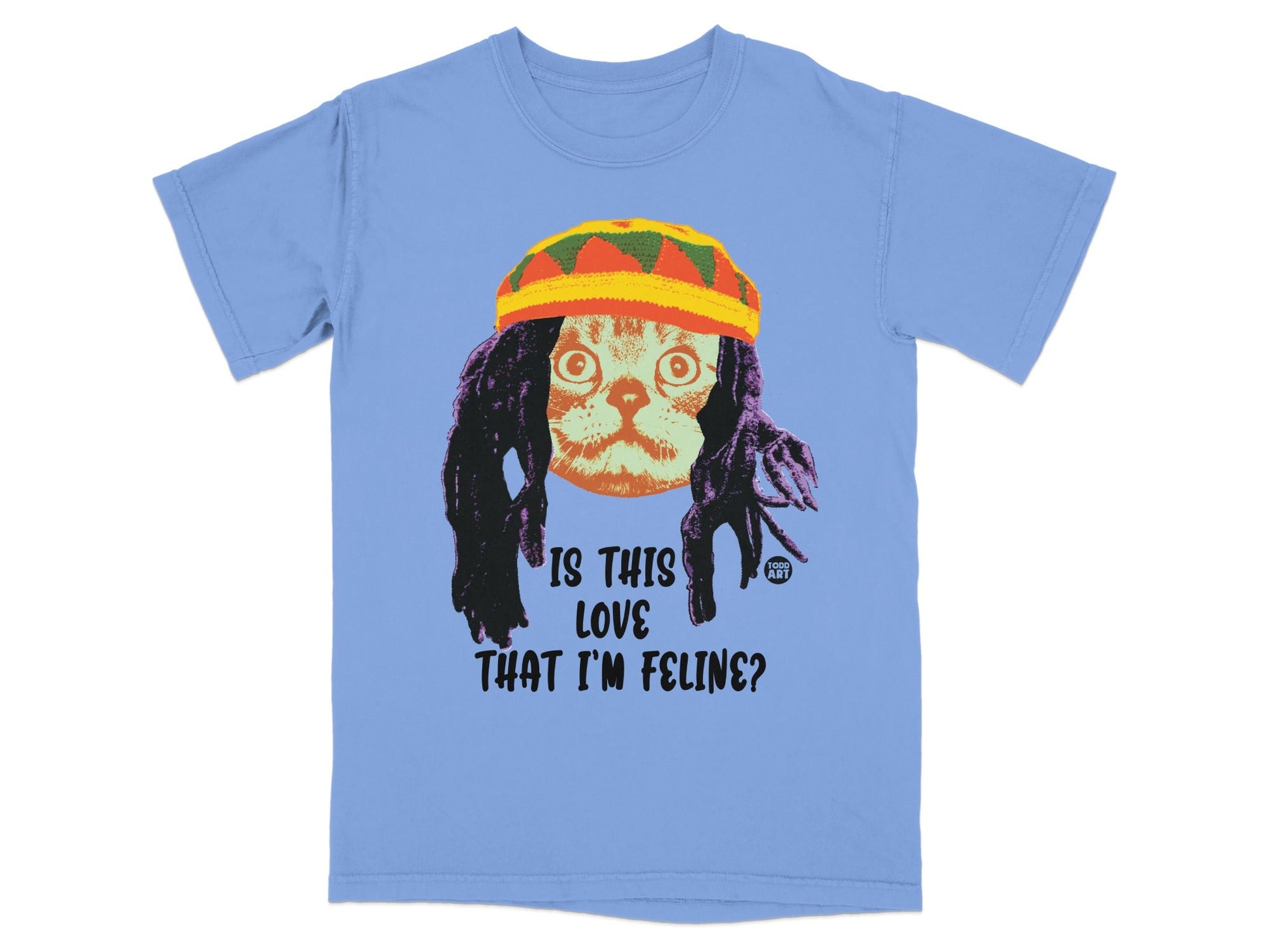 Funny Cat Rastafarian Is This Love That I'm Feline Shirt