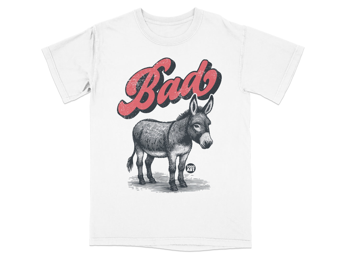 Retro Style Bad Donkey Graphic Print T-Shirt