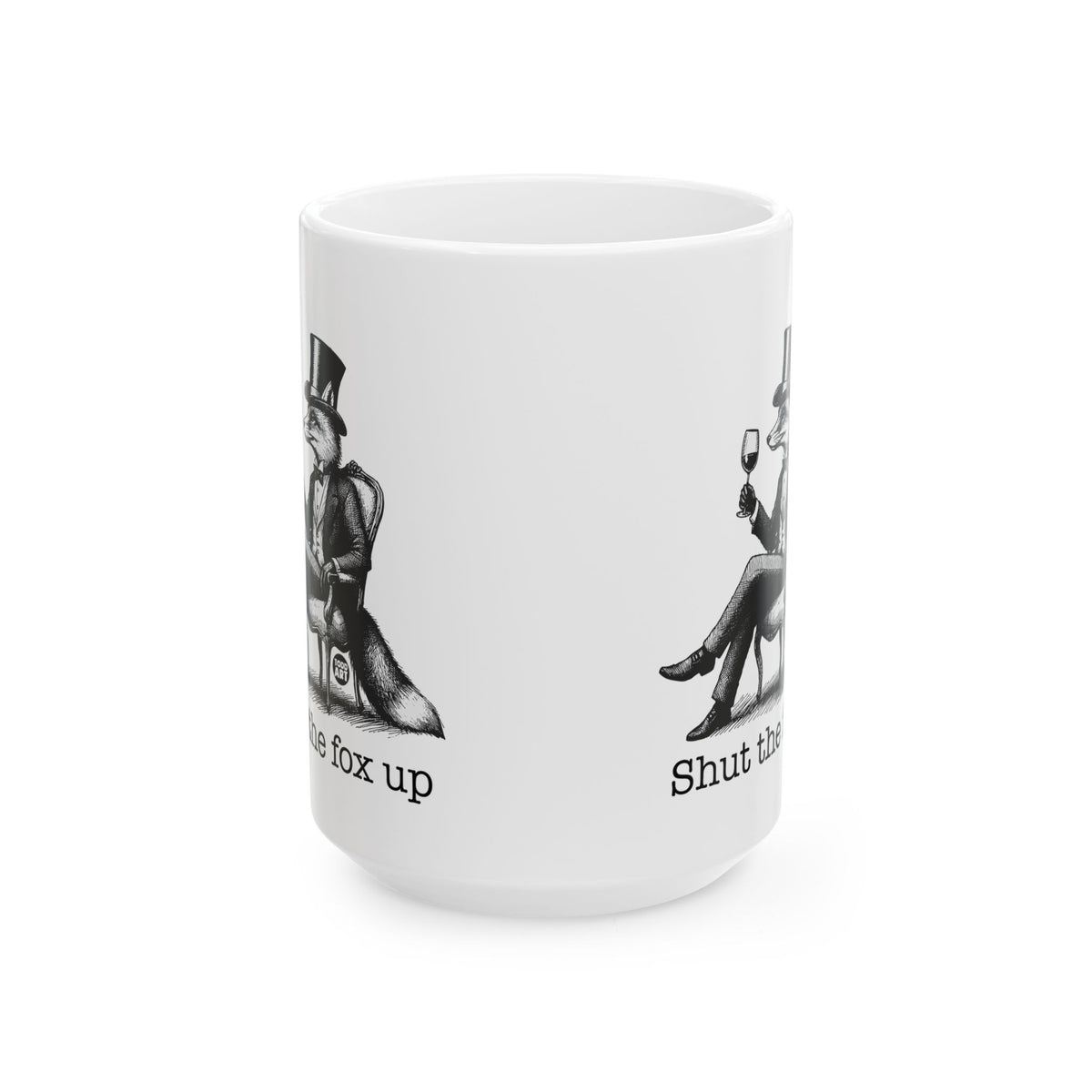 Elegant Fox with Wine Glass Todd Art Mug