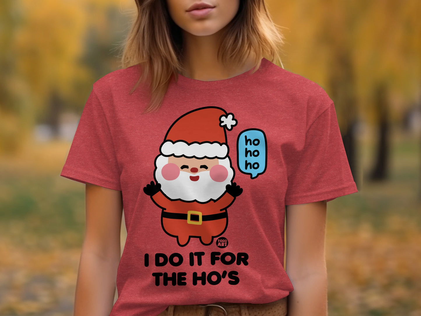 Cute Santa I Do It For The Ho's Funny Tee