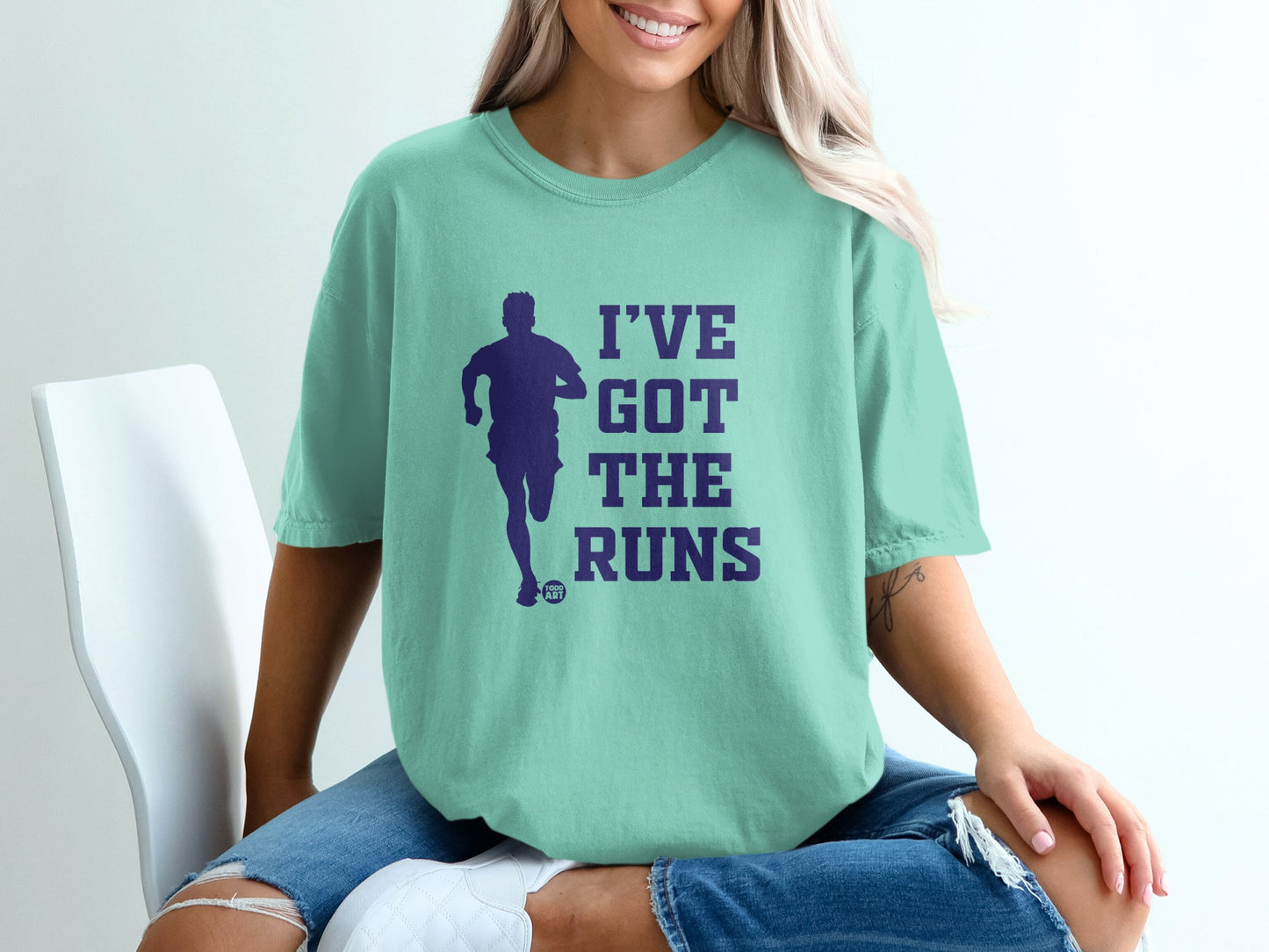 'I'VE GOT THE RUNS' Funny Runner Mint Green product type