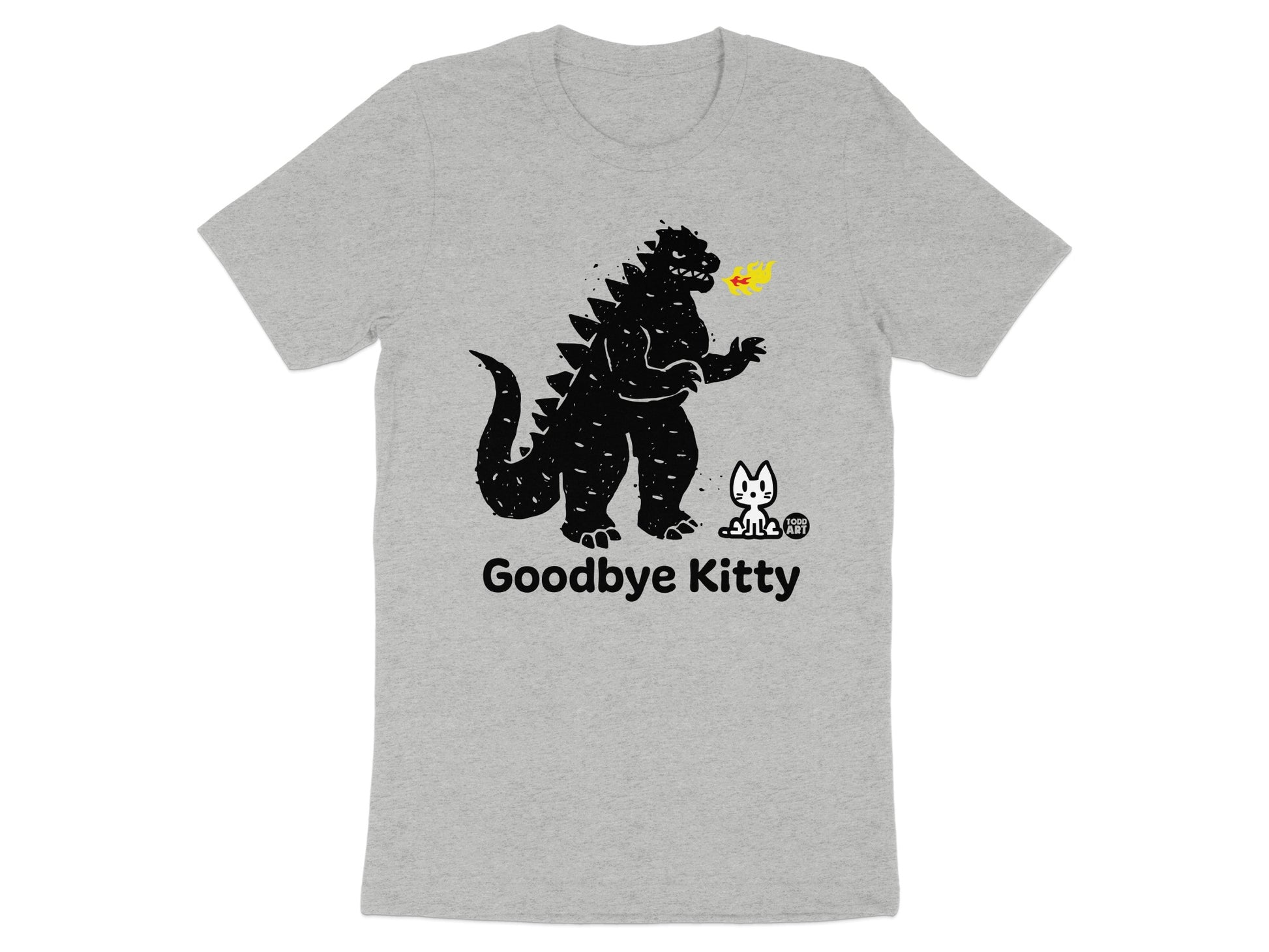 Goodbye Kitty Fire Breathing Dinosaur Graphic Tee