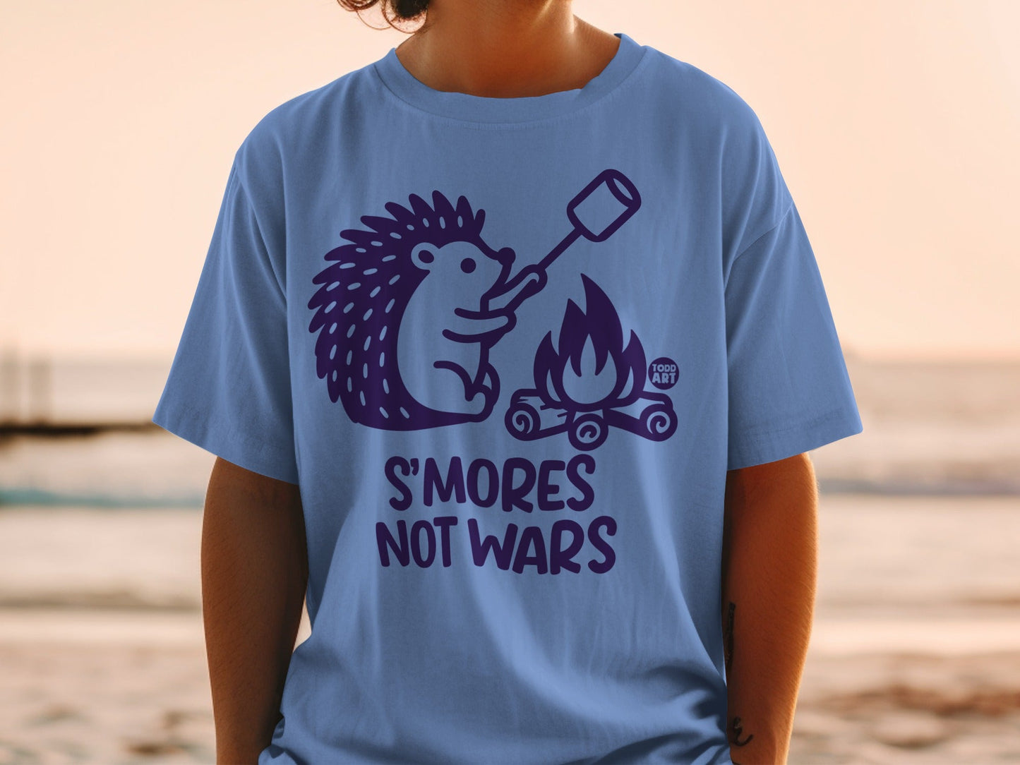 S'mores Not Wars Hedgehog Campfire Graphic T-shirt