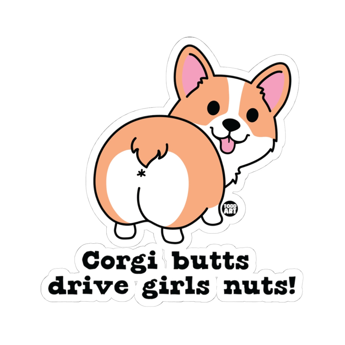 Corgi ButtTodd Art Sticker