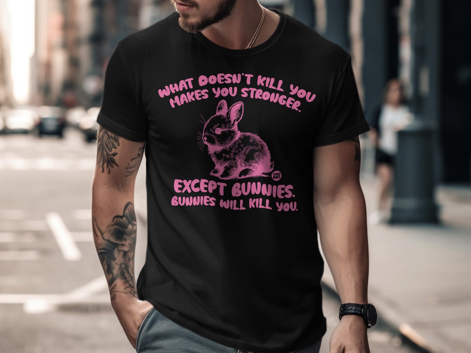 What Doesn't Kill You Except Bunnies Graphic T-Shirt