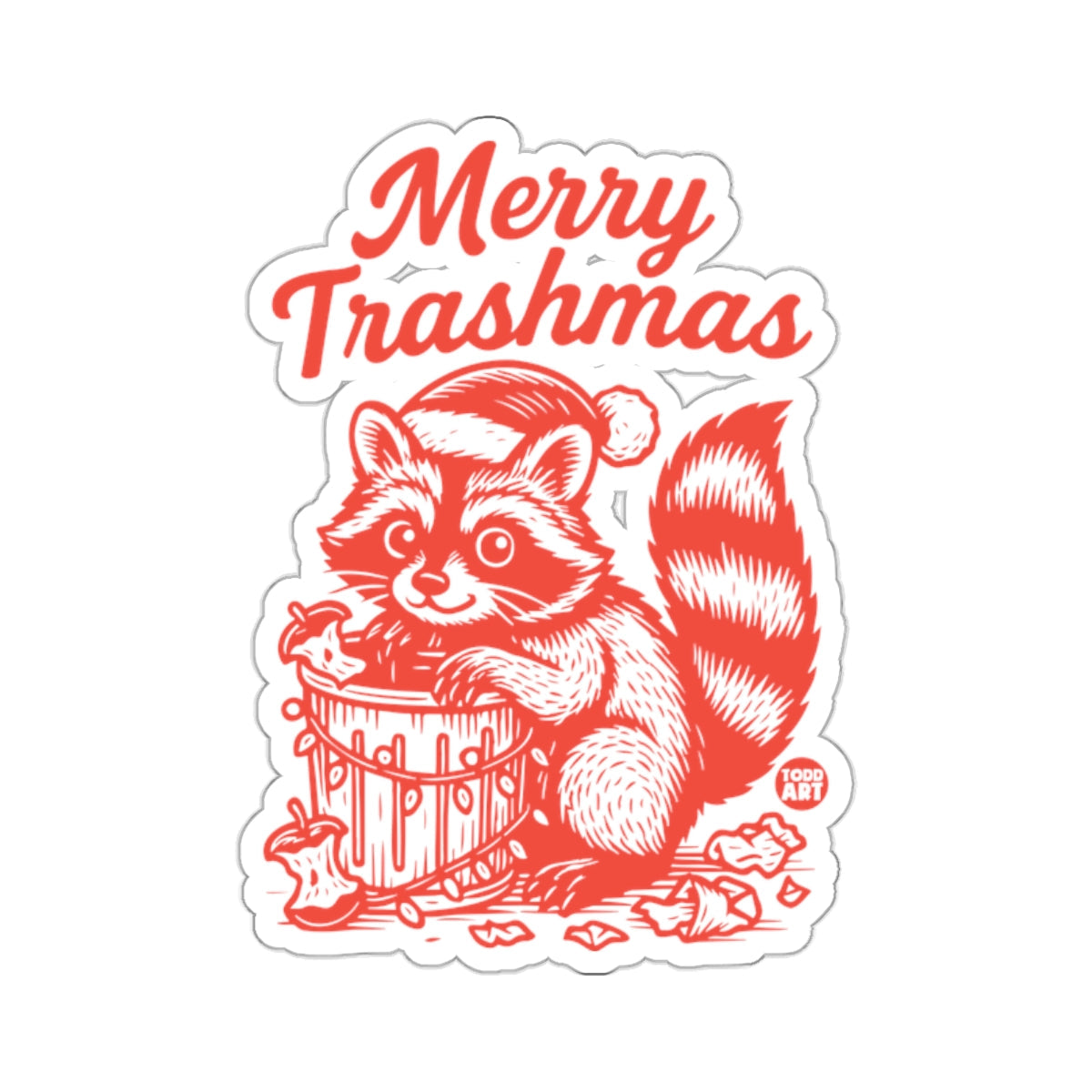 Merry Trashmas Raccoon Christmas Santa Hat 