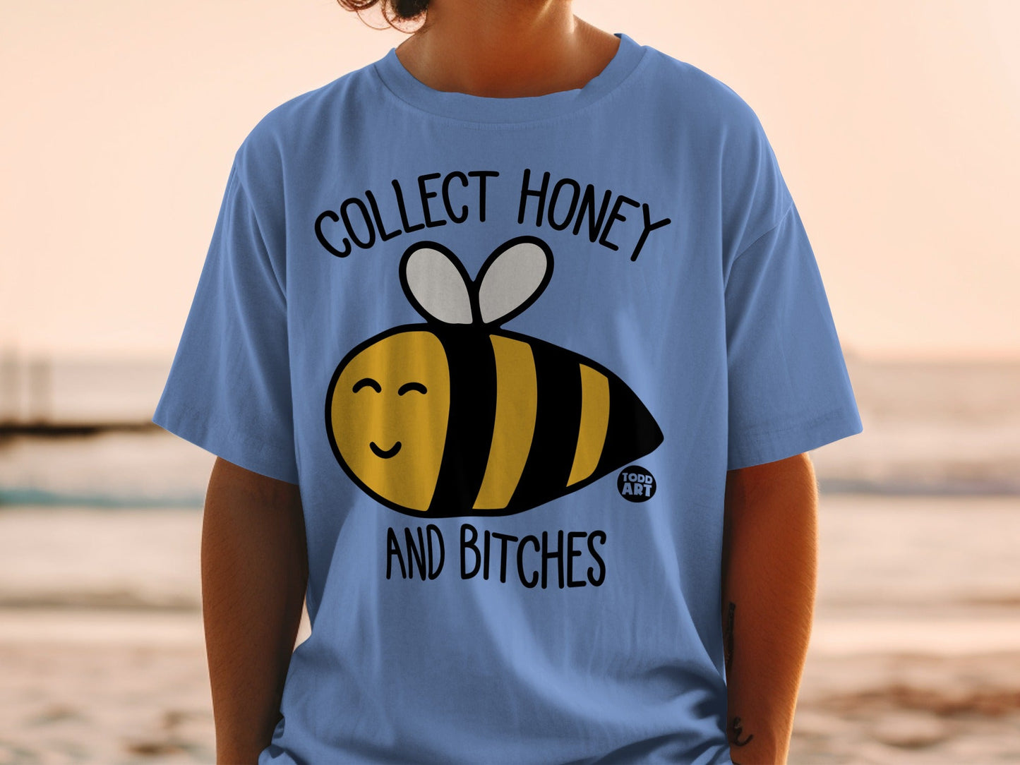 Collect Honey And Bitches Funny Bee Graphic Tee
