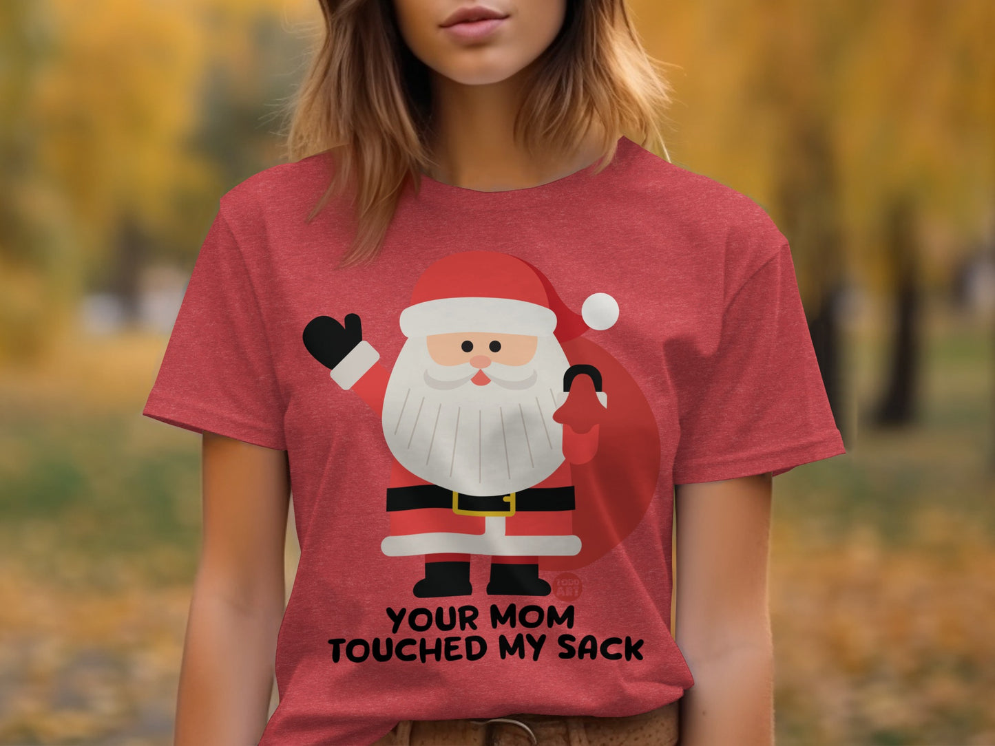 Your Mom Touched My Sack Graphic Santa Shirt