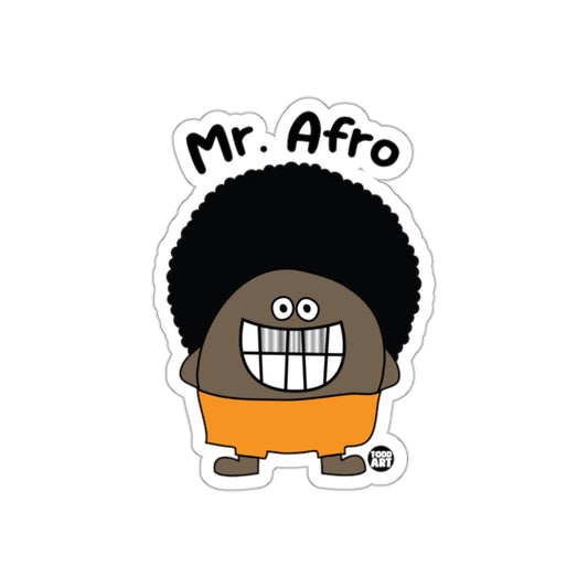 Mr. Afro Sticker Character with Big Smile