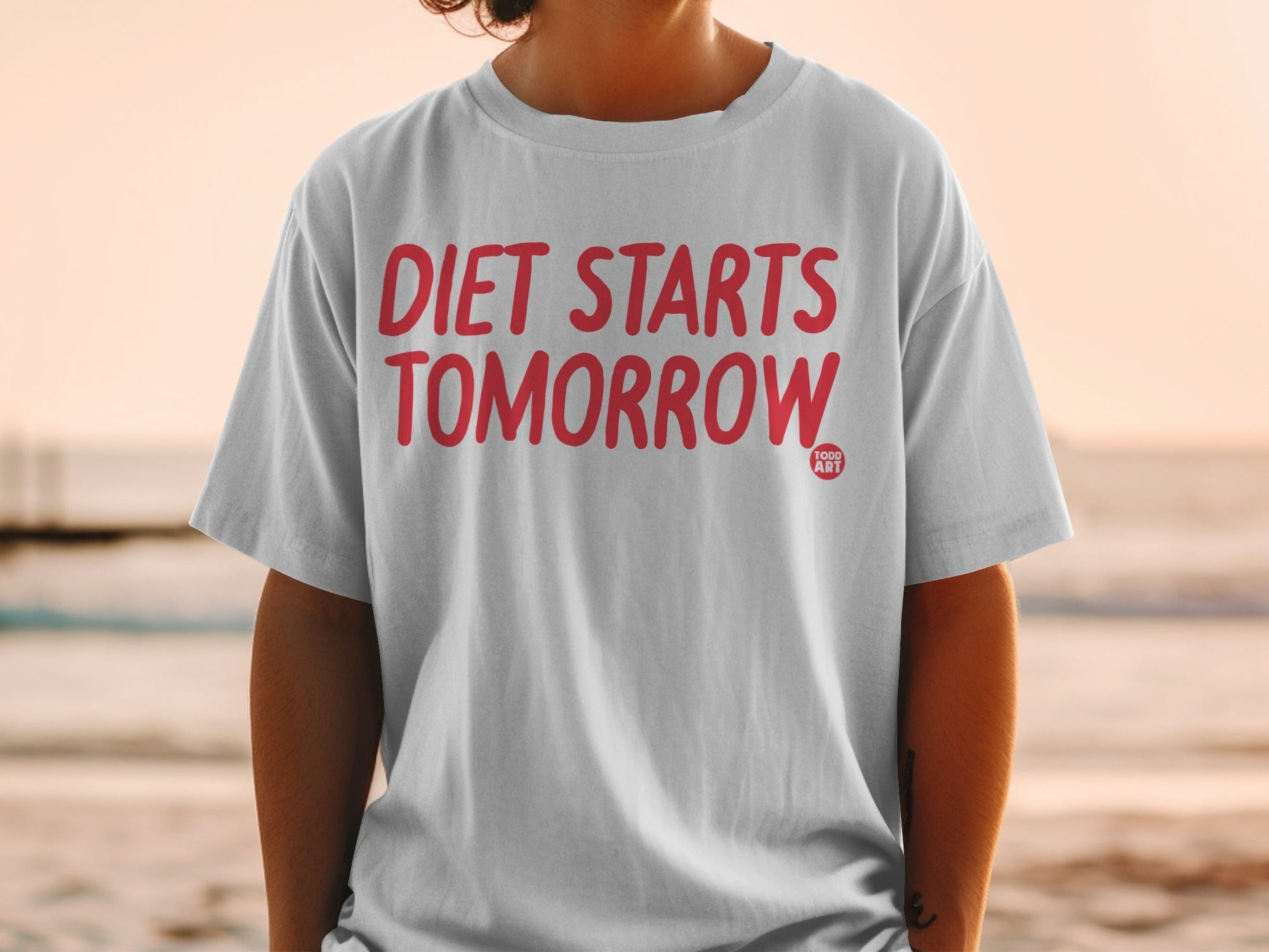 Diet Starts Tomorrow Funny Graphic Tee Shirt