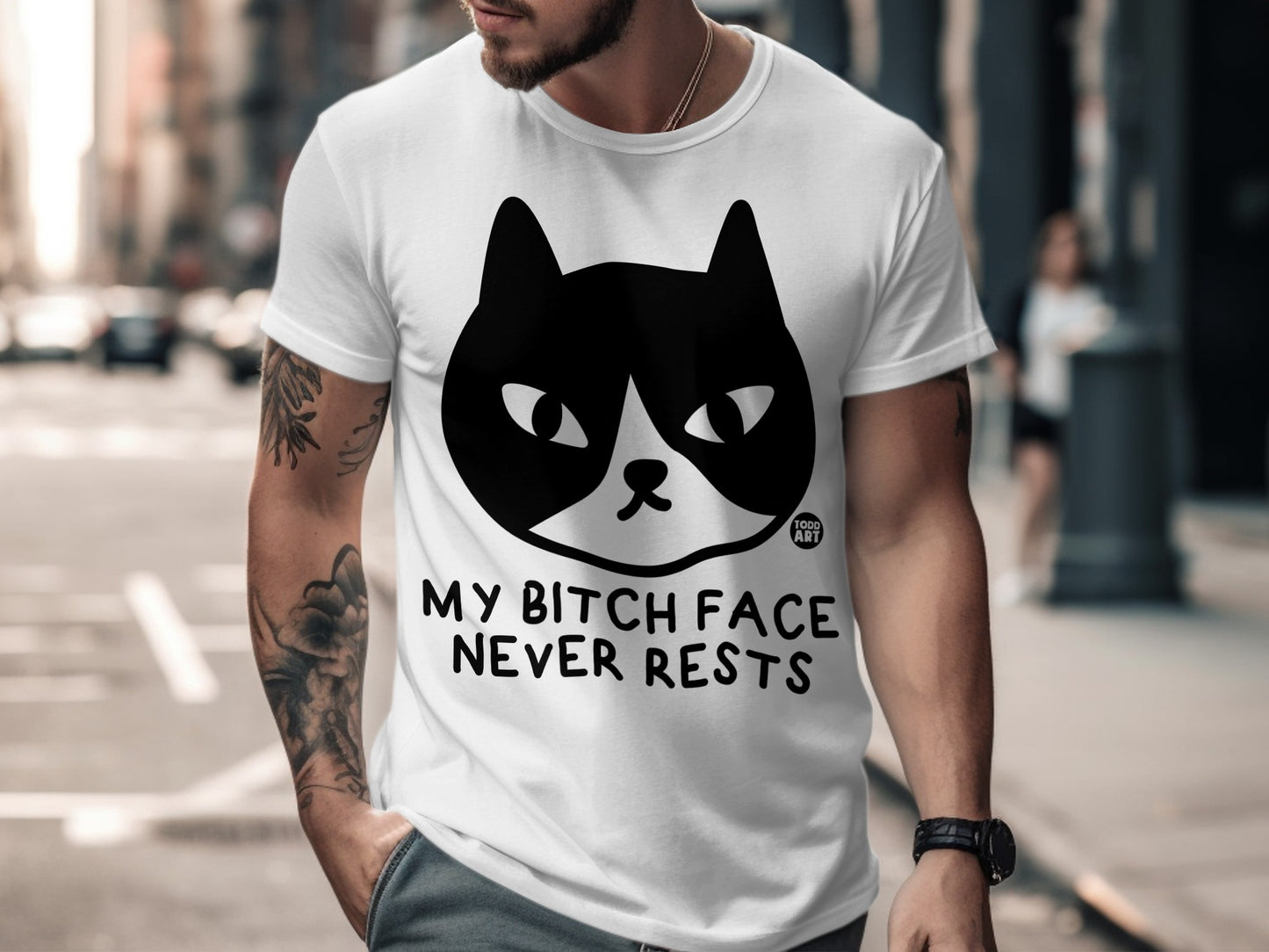 My Bitch Face Never Rests Cat Graphic T-Shirt
