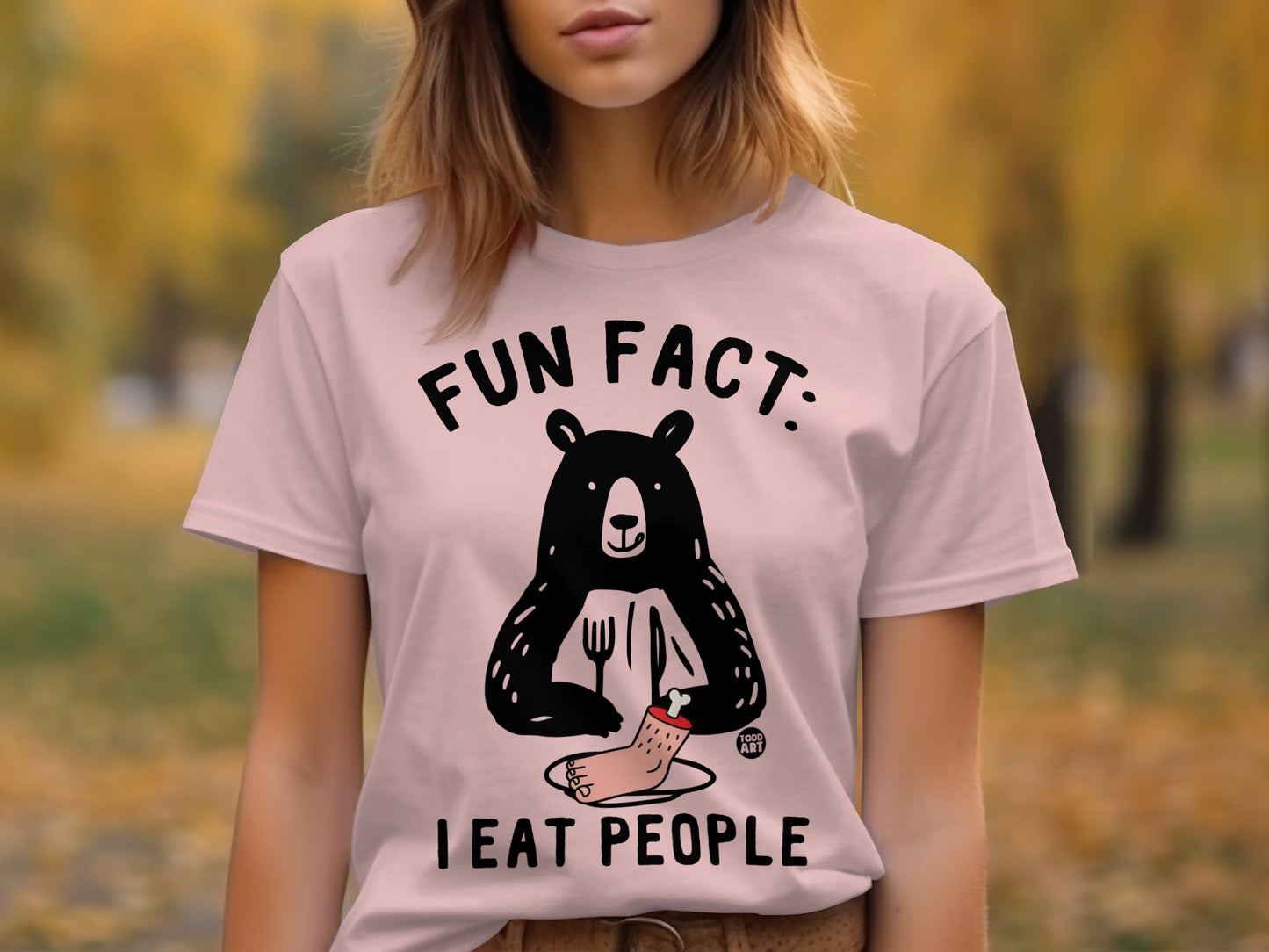 Fun Fact I Eat People Bear Graphic T-Shirt