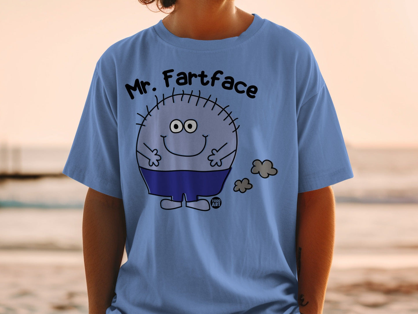 Mr. Fartface Cartoon Character Graphic T-shirt