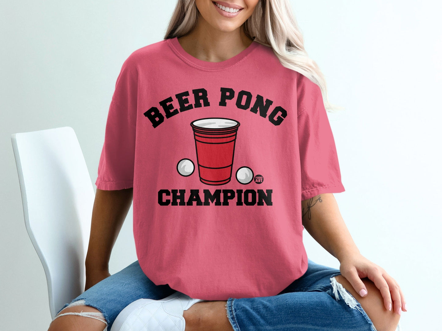 Beer Pong Champion Graphic Tee for Casual Fun