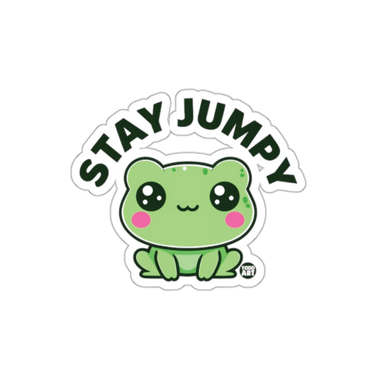 Stay Jumpy Cute Frog Character Sticker Design