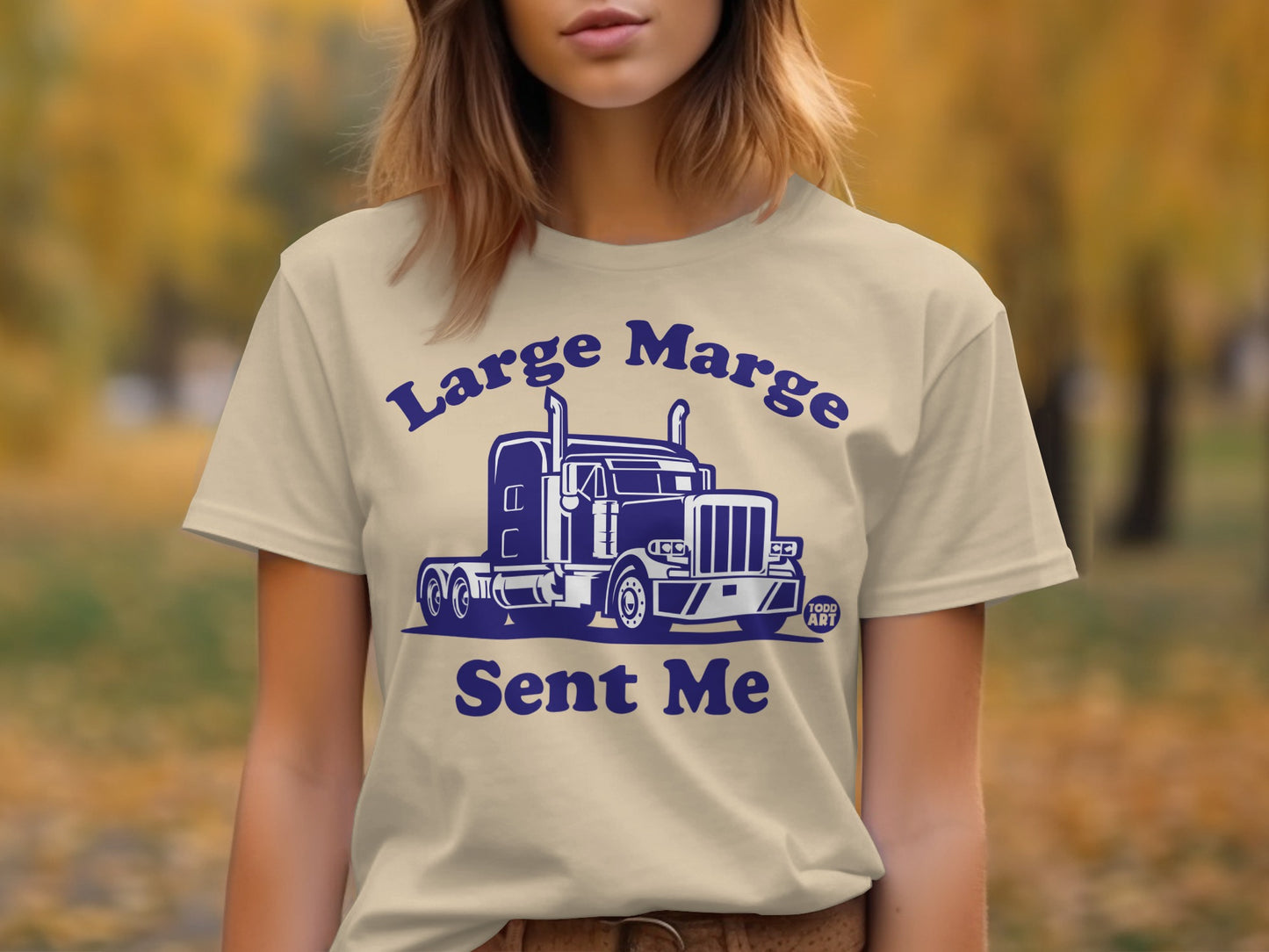 Large Marge Sent Me Graphic Tee Truck Design