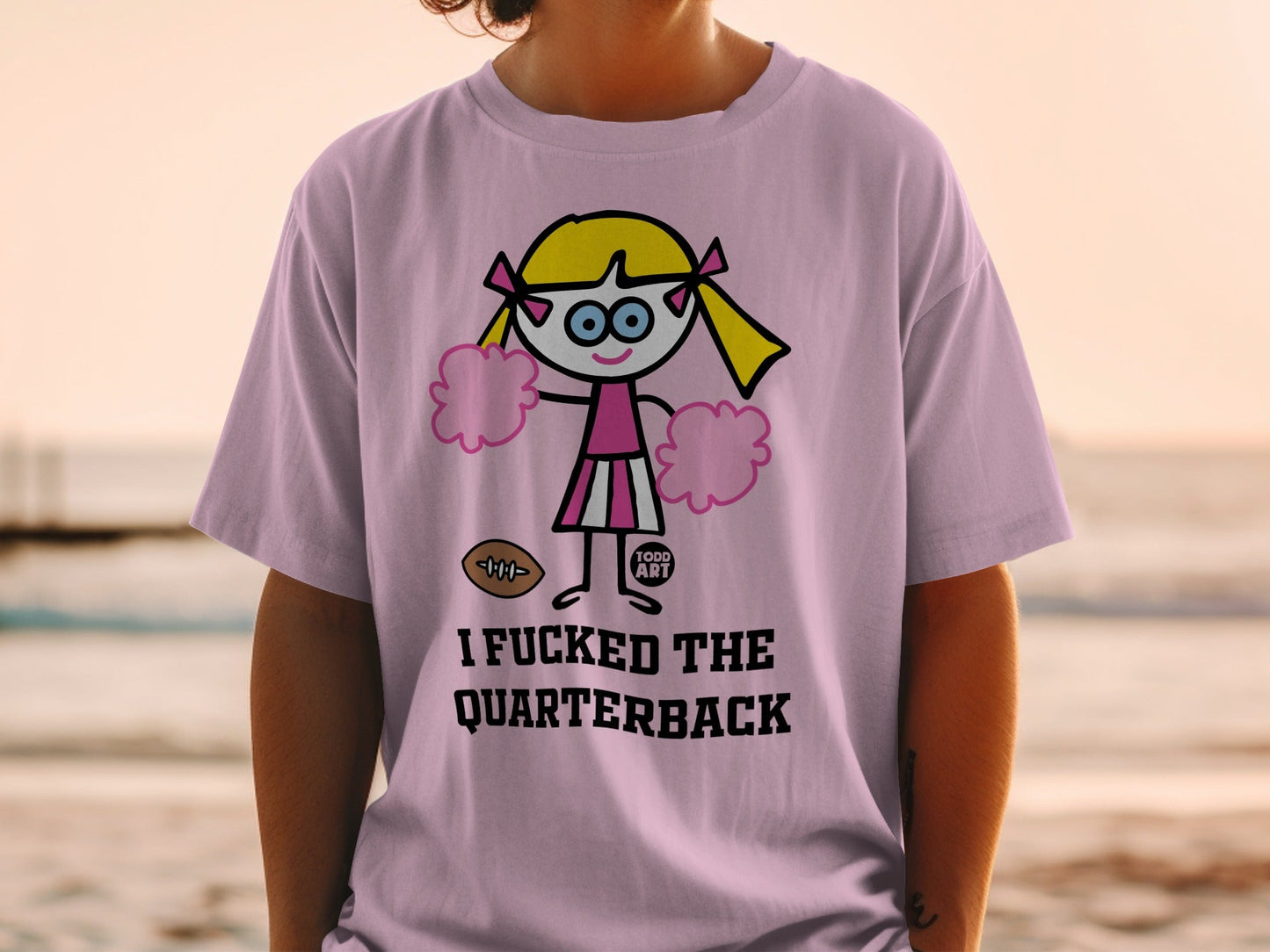 I Fucked The Quarterback Cheerleader Cartoon Shirt