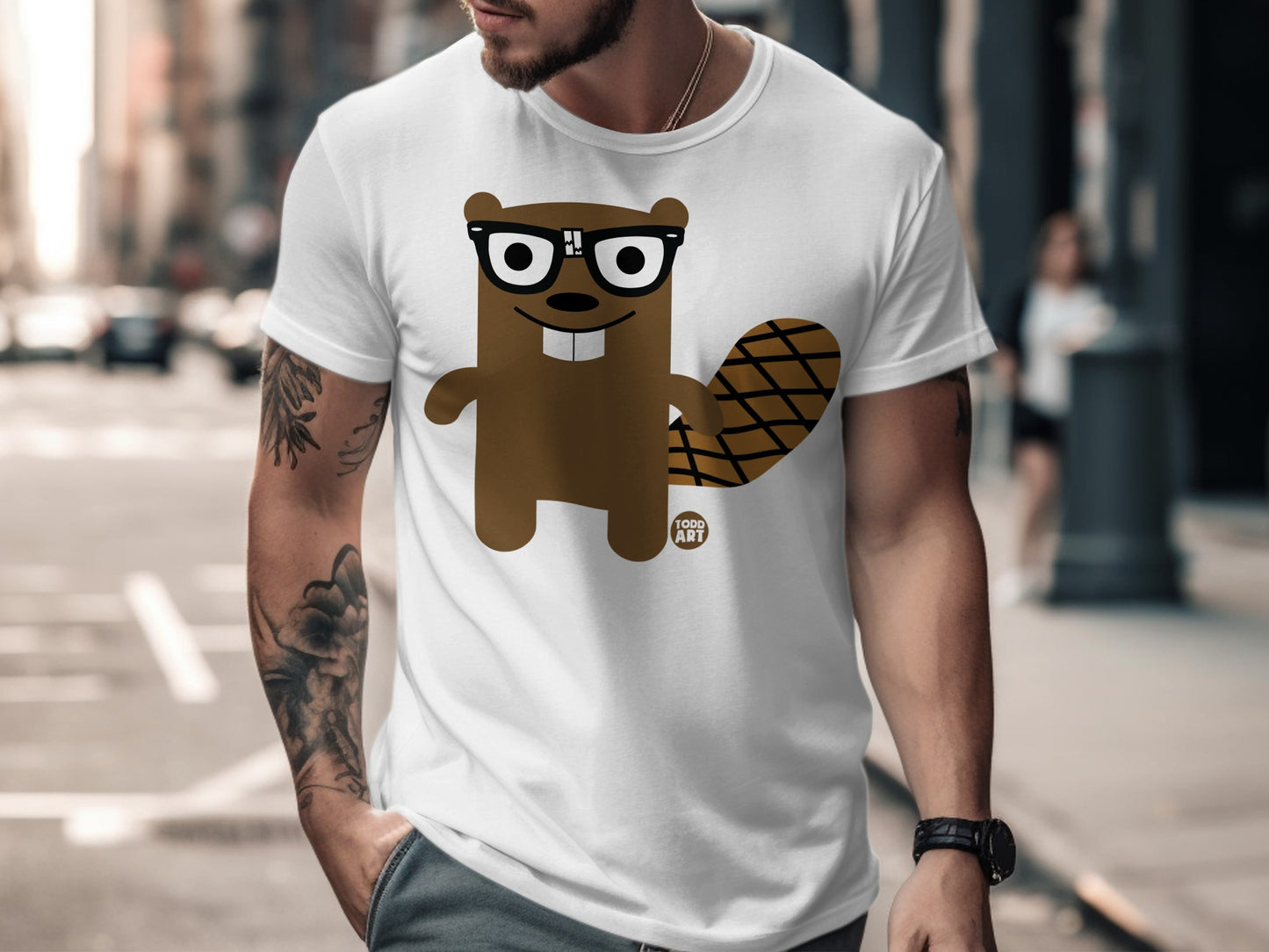 Quirky Hipster Beaver Graphic Tee Shirt for Cool Style