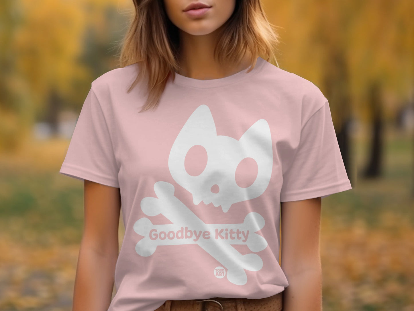 Goodbye Kitty Skull Cat Graphic Tee