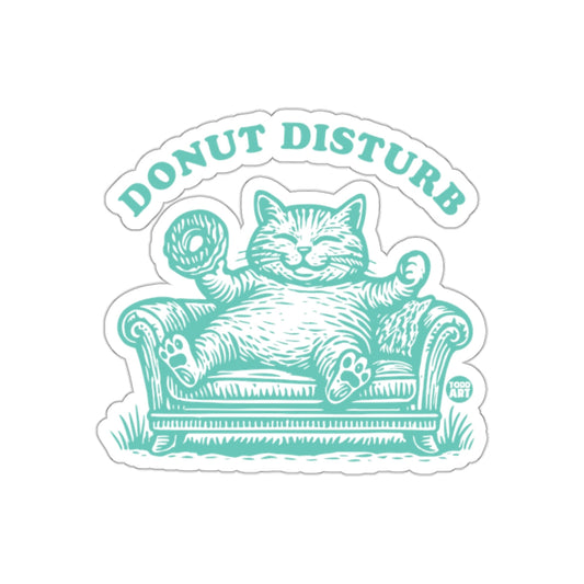 Donut Disturb Cat Resting on Sofa Funny Artwork sticker