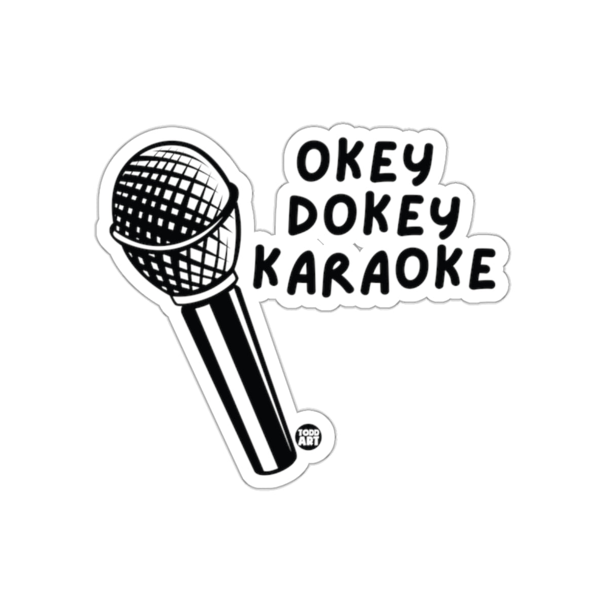Okey Dokey Karaoke with Microphone Art sticker