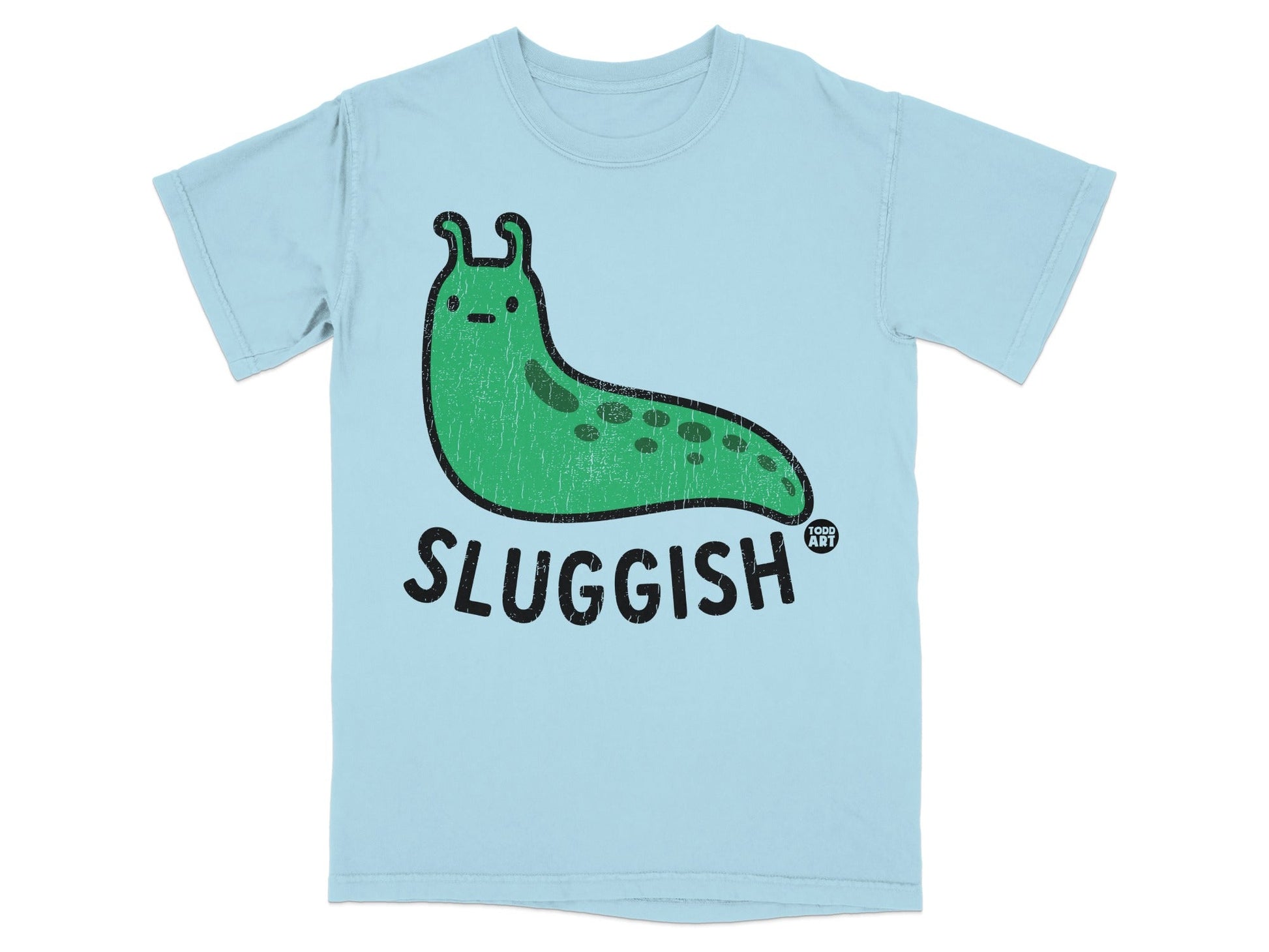 Fun Sluggish Graphic T-shirt with Cartoon Slug Design
