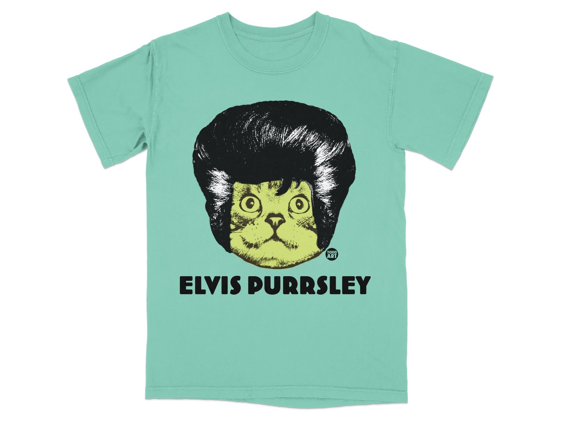 Elvis Purrsley Cat Graphic Tee Shirt