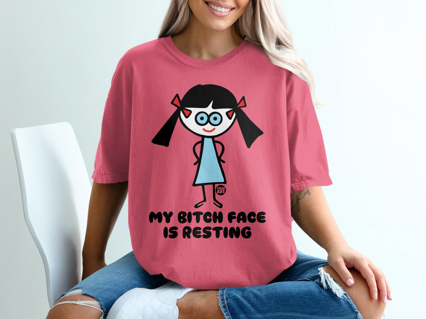 My Bitch Face Is Resting Cartoon Girl T-Shirt