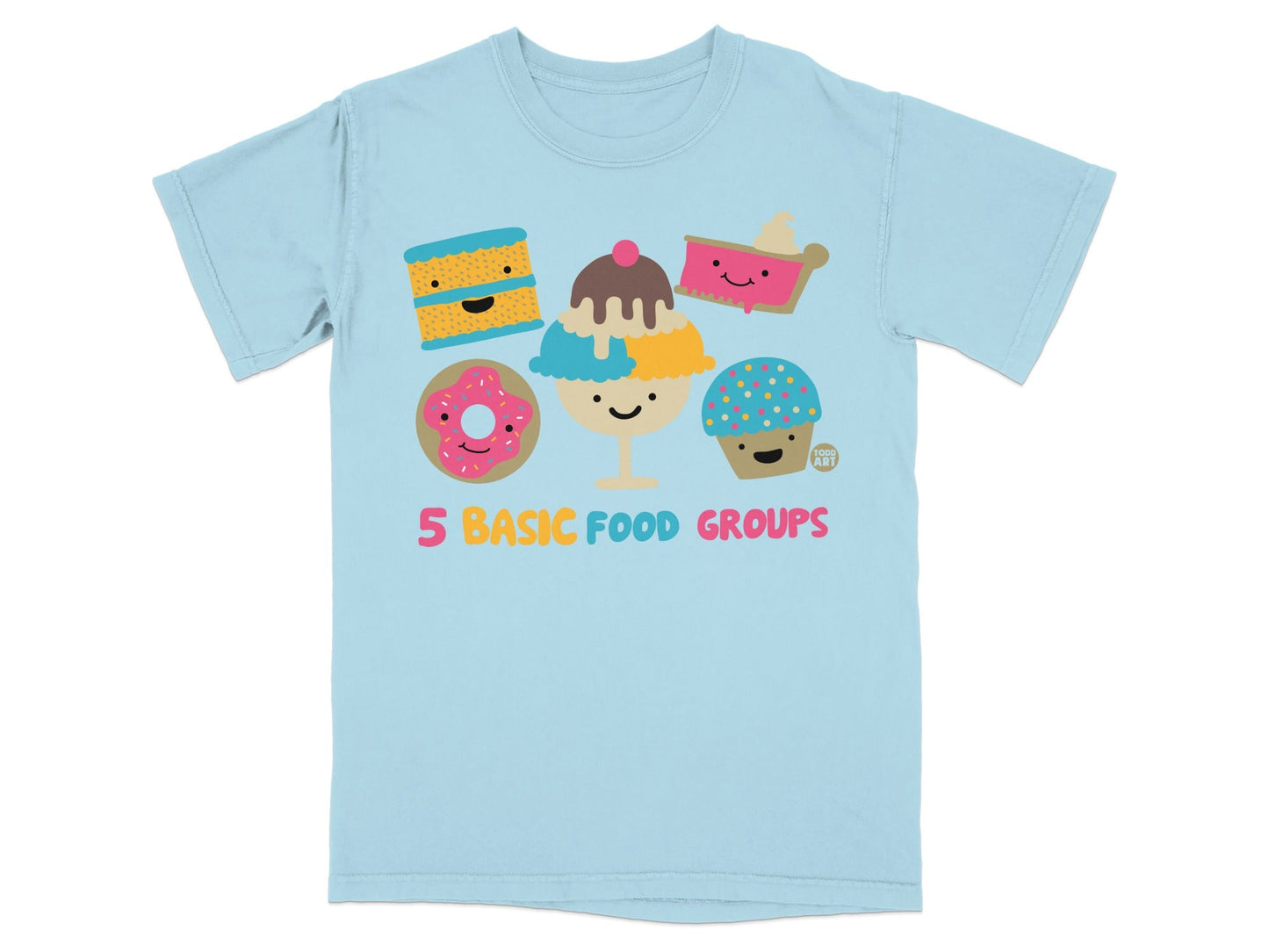 5 Basic Food Groups Funny Graphic T-Shirt