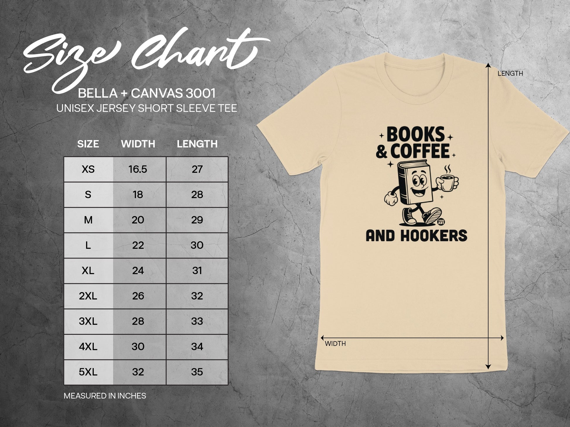 Books & Coffee and Hookers Unisex Jersey Short Sleeve Tee