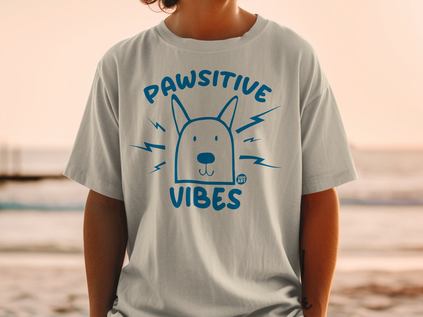 Pawsitive Vibes Dog Illustration Graphic Tee Product