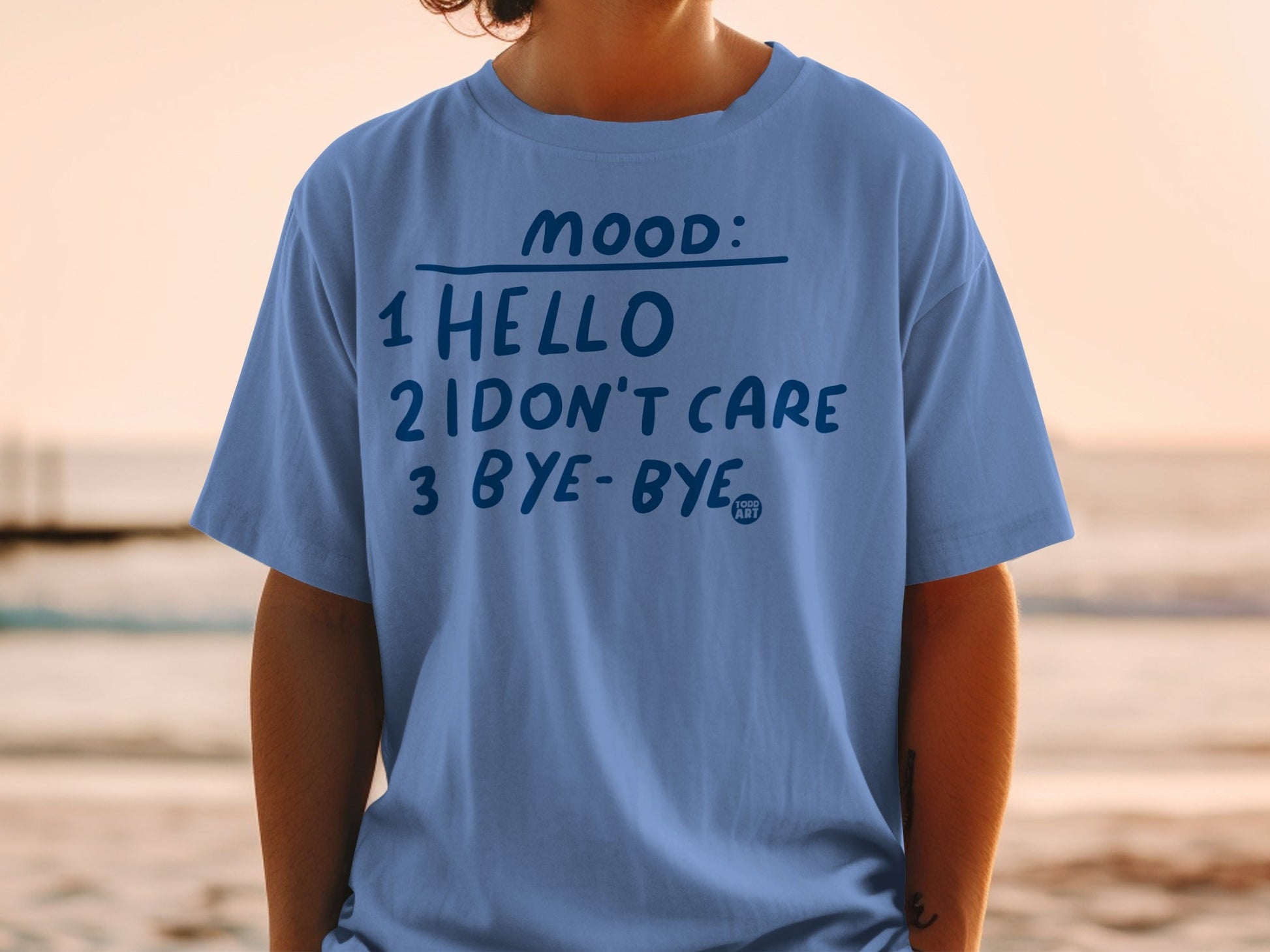 Mood Hello I Don't Care Bye-Bye Graphic Tee