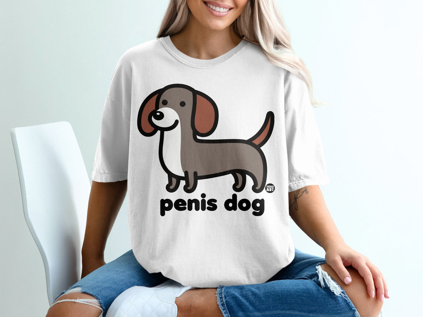 Cute Cartoon Dog Shirt with Funny Text Design