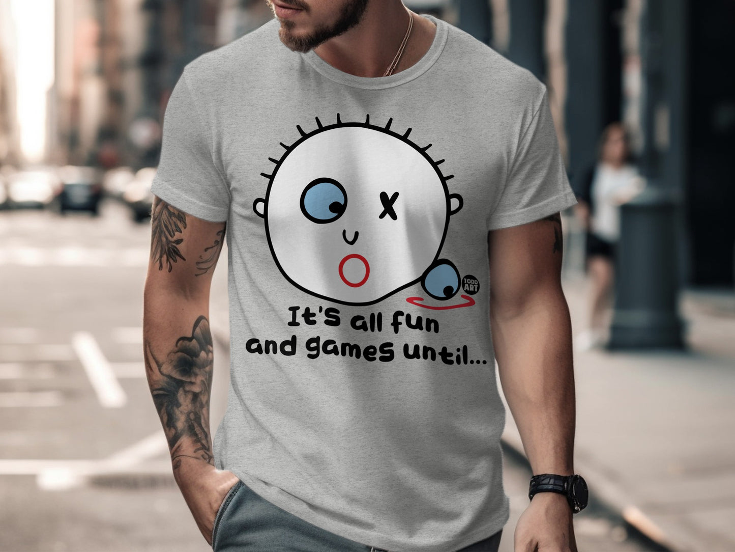 It's all fun and games until graphic t-shirt