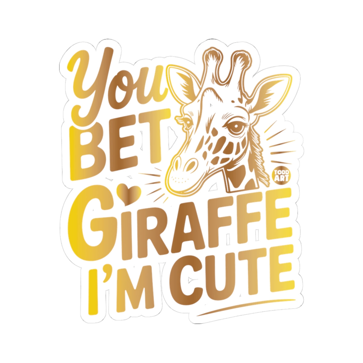 Adorable GiraffeTodd Art Sticker