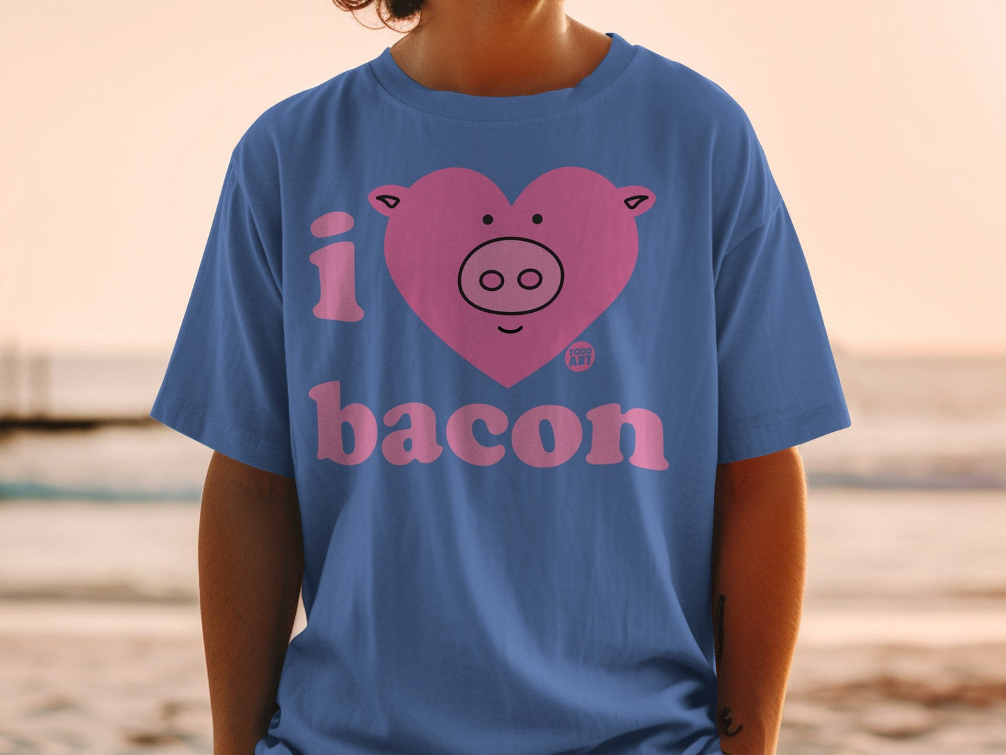 Cute I Love Bacon Pig Graphic Shirt for Fun Style