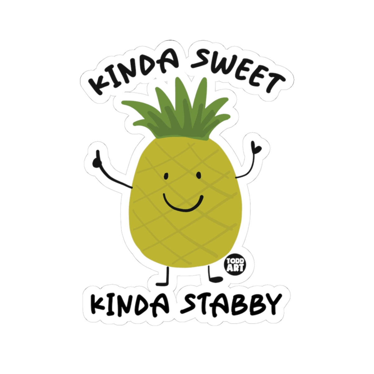 Stabby PineappleTodd Art Sticker