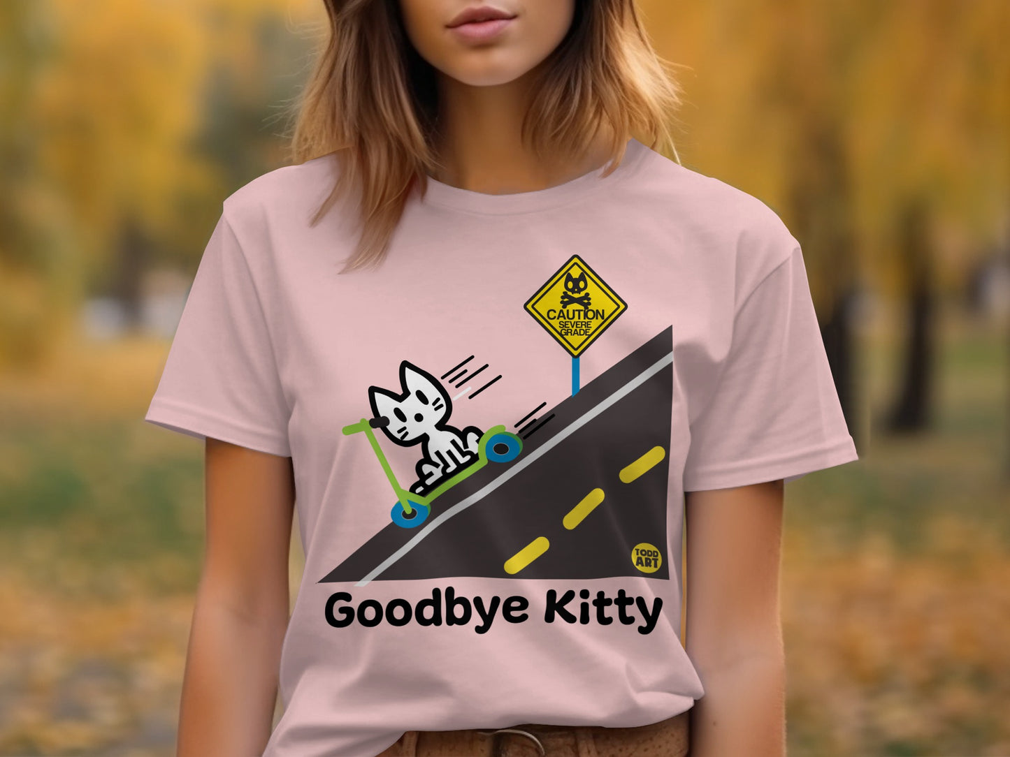 Goodbye Kitty Cute Cartoon Graphic T-Shirt for Fun Style