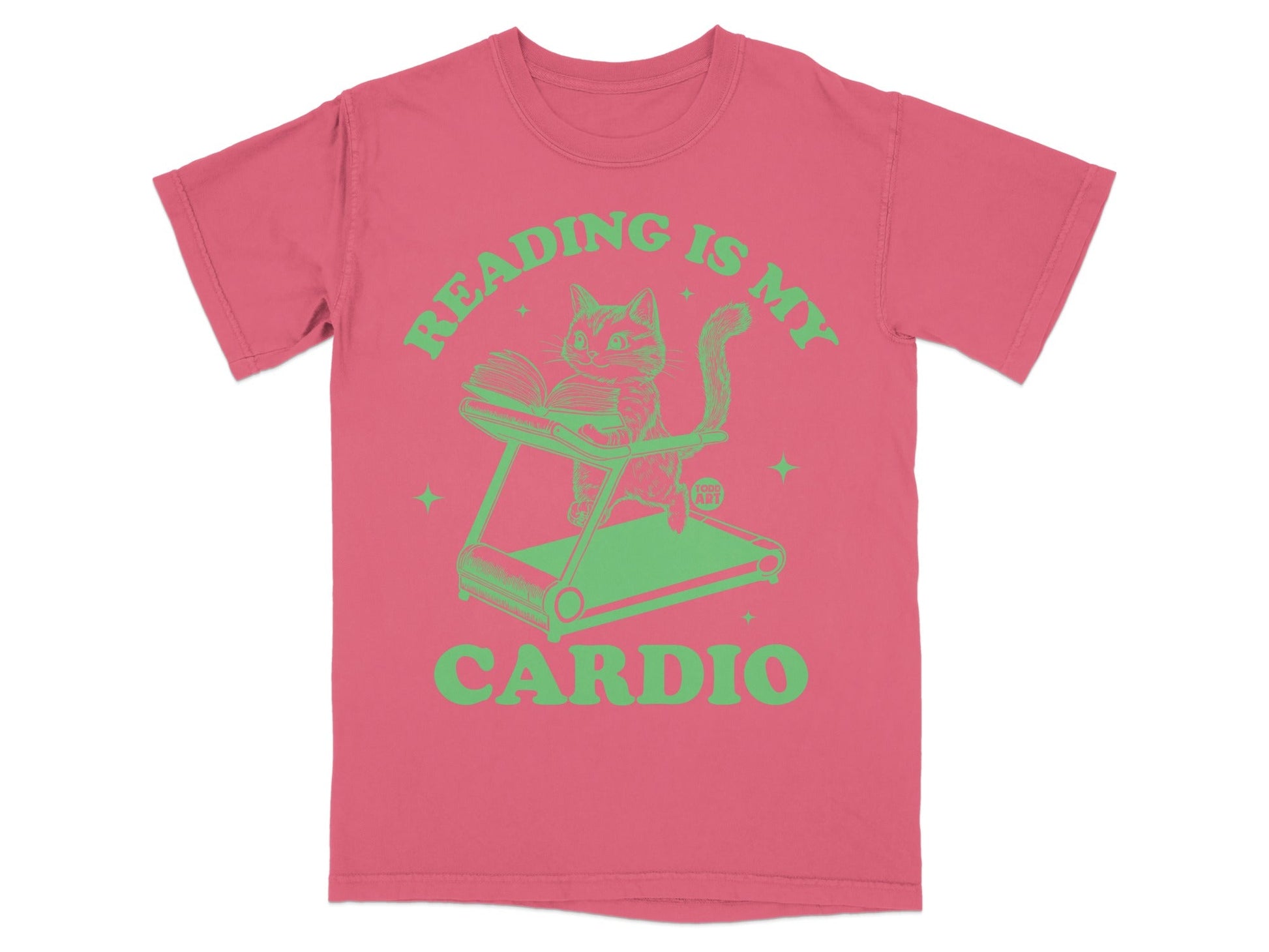Reading is My Cardio Cat on Treadmill T-Shirt