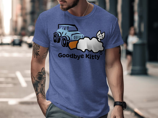 Goodbye Kitty Funny Car Driving Graphic T-Shirt