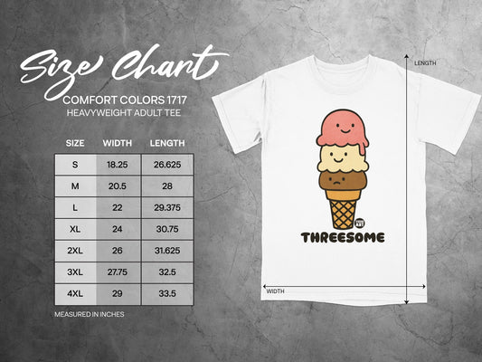 Threesome Ice Cream Graphic Comfort Colors 1717 Tee