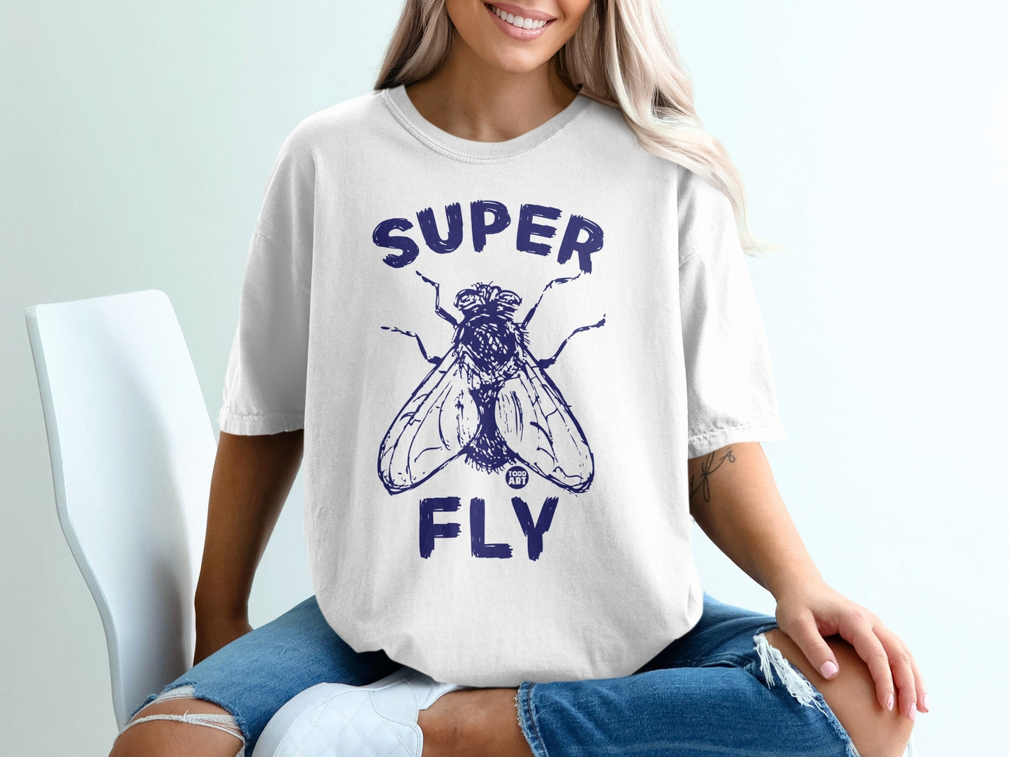 Super Fly Graphic Tee Shirt Fly Insect Design